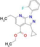 Ethyl 3-cyclopropyl-6-ethyl-1-(2-fluorophenyl)-1H-pyrazolo[3,4-b]pyridine-4-carboxylate