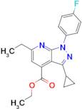 Ethyl 3-cyclopropyl-6-ethyl-1-(4-fluorophenyl)-1H-pyrazolo[3,4-b]pyridine-4-carboxylate