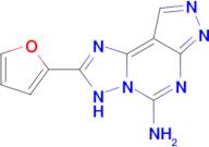 4-(furan-2-yl)-3,5,6,8,10,11-hexaazatricyclo[7.3.0.0²,⁶]dodeca-1,3,7,9,11-pentaen-7-amine