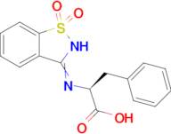 (2S)-2-[(1,1-dioxo-2,3-dihydro-1λ⁶,2-benzothiazol-3-ylidene)amino]-3-phenylpropanoic acid