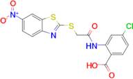 4-Chloro-2-(2-((6-nitrobenzo[d]thiazol-2-yl)thio)acetamido)benzoic acid