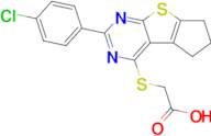 2-((2-(4-Chlorophenyl)-6,7-dihydro-5h-cyclopenta[4,5]thieno[2,3-d]pyrimidin-4-yl)thio)acetic acid