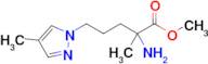 Methyl 2-amino-2-methyl-5-(4-methyl-1h-pyrazol-1-yl)pentanoate