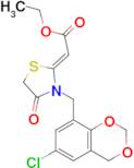 Ethyl (z)-2-(3-((6-chloro-4h-benzo[d][1,3]dioxin-8-yl)methyl)-4-oxothiazolidin-2-ylidene)acetate