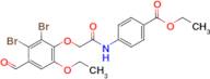 Ethyl 4-(2-(2,3-dibromo-6-ethoxy-4-formylphenoxy)acetamido)benzoate