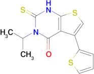 3-(propan-2-yl)-2-sulfanylidene-5-(thiophen-2-yl)-1H,2H,3H,4H-thieno[2,3-d]pyrimidin-4-one