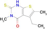 5-ethyl-3,6-dimethyl-2-sulfanylidene-1H,2H,3H,4H-thieno[2,3-d]pyrimidin-4-one