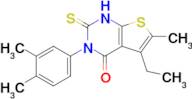 3-(3,4-dimethylphenyl)-5-ethyl-6-methyl-2-sulfanylidene-1H,2H,3H,4H-thieno[2,3-d]pyrimidin-4-one