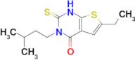 6-ethyl-3-(3-methylbutyl)-2-sulfanylidene-1H,2H,3H,4H-thieno[2,3-d]pyrimidin-4-one