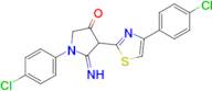 1-(4-chlorophenyl)-4-[4-(4-chlorophenyl)-1,3-thiazol-2-yl]-5-iminopyrrolidin-3-one