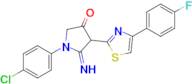 1-(4-chlorophenyl)-4-[4-(4-fluorophenyl)-1,3-thiazol-2-yl]-5-iminopyrrolidin-3-one