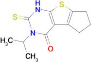 11-(propan-2-yl)-10-sulfanylidene-7-thia-9,11-diazatricyclo[6.4.0.0²,⁶]dodeca-1(8),2(6)-dien-12-one