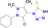 1,5-dimethyl-2-phenyl-4-(5-sulfanylidene-4,5-dihydro-1H-1,2,3,4-tetrazol-1-yl)-2,3-dihydro-1H-pyrazol-3-one