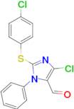 4-Chloro-2-((4-chlorophenyl)thio)-1-phenyl-1h-imidazole-5-carbaldehyde