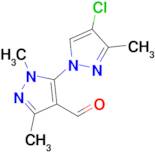 4-Chloro-2',3,5'-trimethyl-2'h-[1,3'-bipyrazole]-4'-carbaldehyde