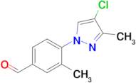 4-(4-Chloro-3-methyl-1h-pyrazol-1-yl)-3-methylbenzaldehyde