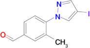 4-(4-Iodo-1h-pyrazol-1-yl)-3-methylbenzaldehyde