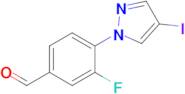 3-Fluoro-4-(4-iodo-1h-pyrazol-1-yl)benzaldehyde