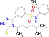 N-(2-methoxyphenyl)-3-[4-(6-methylheptan-2-yl)-5-sulfanylidene-4,5-dihydro-1H-1,2,4-triazol-3-yl...