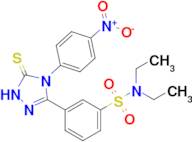 N,N-diethyl-3-[4-(4-nitrophenyl)-5-sulfanylidene-4,5-dihydro-1H-1,2,4-triazol-3-yl]benzene-1-sul...