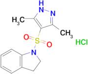 1-((3,5-Dimethyl-1h-pyrazol-4-yl)sulfonyl)indoline hydrochloride