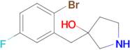 3-(2-Bromo-5-fluorobenzyl)pyrrolidin-3-ol