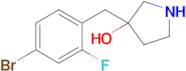 3-(4-Bromo-2-fluorobenzyl)pyrrolidin-3-ol