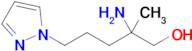 2-Amino-2-methyl-5-(1h-pyrazol-1-yl)pentan-1-ol