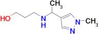 3-((1-(1-Methyl-1h-pyrazol-4-yl)ethyl)amino)propan-1-ol