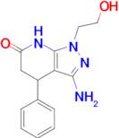 3-Amino-1-(2-hydroxyethyl)-4-phenyl-1,4,5,7-tetrahydro-6h-pyrazolo[3,4-b]pyridin-6-one