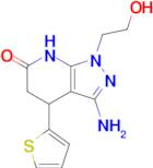 3-Amino-1-(2-hydroxyethyl)-4-(thiophen-2-yl)-1,4,5,7-tetrahydro-6h-pyrazolo[3,4-b]pyridin-6-one