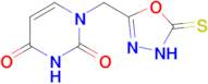 1-[(5-sulfanylidene-4,5-dihydro-1,3,4-oxadiazol-2-yl)methyl]-1,2,3,4-tetrahydropyrimidine-2,4-dione