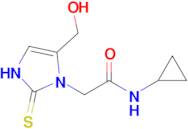 N-cyclopropyl-2-[5-(hydroxymethyl)-2-sulfanylidene-2,3-dihydro-1H-imidazol-1-yl]acetamide