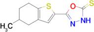 5-(5-methyl-4,5,6,7-tetrahydro-1-benzothiophen-2-yl)-2,3-dihydro-1,3,4-oxadiazole-2-thione