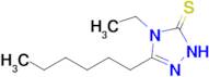 4-ethyl-3-hexyl-4,5-dihydro-1H-1,2,4-triazole-5-thione