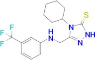 4-cyclohexyl-3-({[3-(trifluoromethyl)phenyl]amino}methyl)-4,5-dihydro-1H-1,2,4-triazole-5-thione