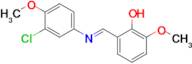 (E)-2-(((3-chloro-4-methoxyphenyl)imino)methyl)-6-methoxyphenol