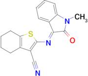 (E)-2-((1-methyl-2-oxoindolin-3-ylidene)amino)-4,5,6,7-tetrahydrobenzo[b]thiophene-3-carbonitrile