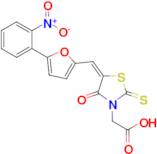 (E)-2-(5-((5-(2-nitrophenyl)furan-2-yl)methylene)-4-oxo-2-thioxothiazolidin-3-yl)acetic acid