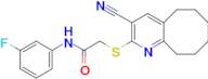 2-((3-Cyano-5,6,7,8,9,10-hexahydrocycloocta[b]pyridin-2-yl)thio)-N-(3-fluorophenyl)acetamide