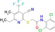 2-((3-Cyano-6-ethyl-5-methyl-4-(trifluoromethyl)pyridin-2-yl)thio)-N-(2,6-dichlorophenyl)acetamide