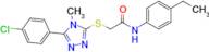 2-((5-(4-Chlorophenyl)-4-methyl-4H-1,2,4-triazol-3-yl)thio)-N-(4-ethylphenyl)acetamide