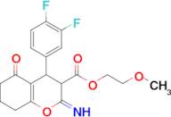 2-methoxyethyl 4-(3,4-difluorophenyl)-2-imino-5-oxo-3,4,5,6,7,8-hexahydro-2H-1-benzopyran-3-carboxylate