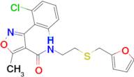 3-(2-Chloro-6-fluorophenyl)-N-(2-((furan-2-ylmethyl)thio)ethyl)-5-methylisoxazole-4-carboxamide