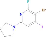 3-Bromo-2-fluoro-4-iodo-6-(pyrrolidin-1-yl)pyridine