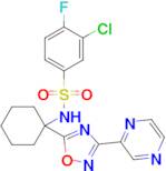 3-Chloro-4-fluoro-N-(1-(3-(pyrazin-2-yl)-1,2,4-oxadiazol-5-yl)cyclohexyl)benzenesulfonamide
