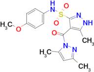 4-(3,5-dimethyl-1H-pyrazole-1-carbonyl)-N-(4-methoxyphenyl)-5-methyl-1H-pyrazole-3-sulfonamide