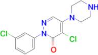 4-Chloro-2-(3-chlorophenyl)-5-(piperazin-1-yl)pyridazin-3(2H)-one