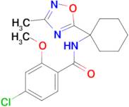 4-Chloro-2-methoxy-N-(1-(3-methyl-1,2,4-oxadiazol-5-yl)cyclohexyl)benzamide