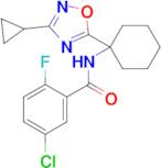 5-Chloro-N-(1-(3-cyclopropyl-1,2,4-oxadiazol-5-yl)cyclohexyl)-2-fluorobenzamide